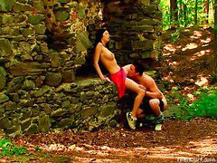 Those two nubiles found the consummate spot for an outdoor fuck fest. It`s quiet and out of the way, safe from any prying eyes. That Babe`s the one that picked this spot. It`s always been one of her dreams to have sex outdoors and now it`s coming true. Within a not many minutes, her lips go from his mouth to his 10-Pounder. This Babe gives her very first oral outdoors. Then there`s some other first when that babe gets her constricted love tunnel permeated by his hard penis. If there was anyone around, they would surely hear her moaning.